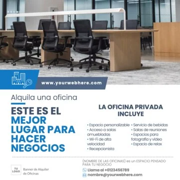 Edita un flyer de Alquiler de Oficina