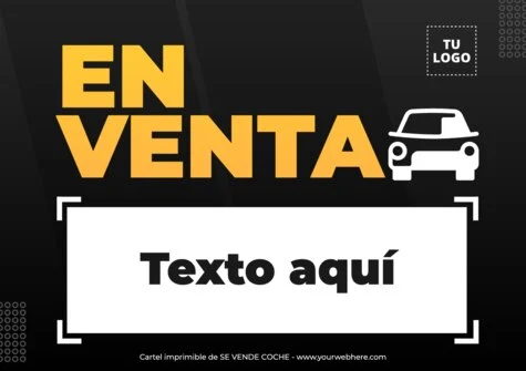 Edita un cartel de Se Vende Auto