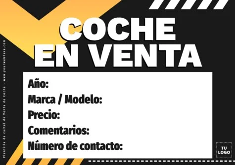 Edita un cartel de Se Vende Auto