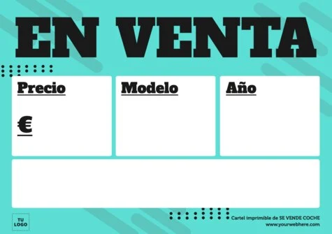 Edita un cartel de Se Vende Auto