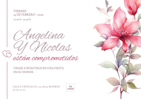 Edita una tarjeta de fiesta de pedida