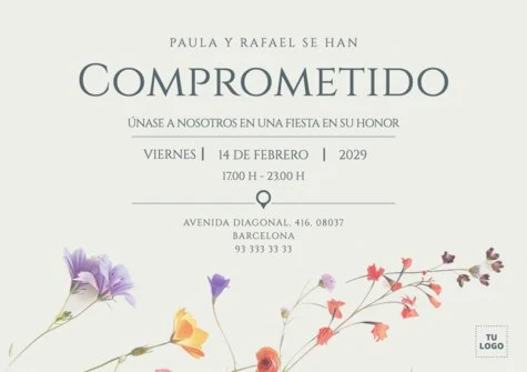 Edita una tarjeta de fiesta de pedida