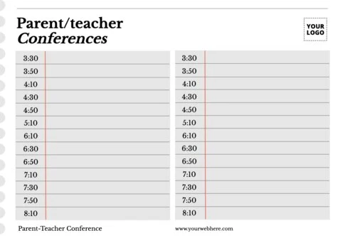 Edit a parent teacher conference flyer