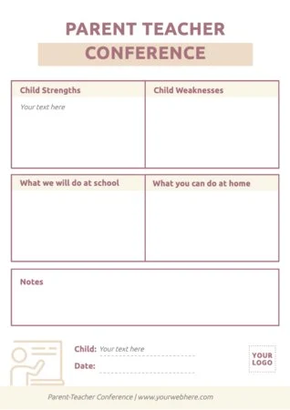 Een flyer voor een ouderavond bewerken