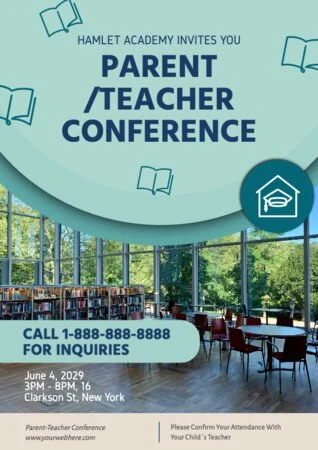 Edytuj ulotkę konferencji rodziców nauczycieli