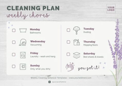 Edit a cleaning calendar