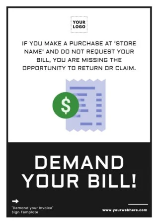 Edit a No Bill No Pay sign