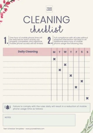 Edit a cleaning calendar