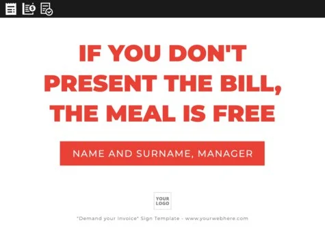 Edit a No Bill No Pay sign