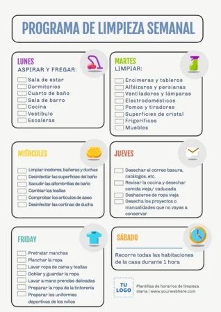 Edita un planning de limpieza