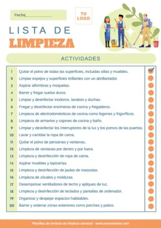 Edita un planning de limpieza