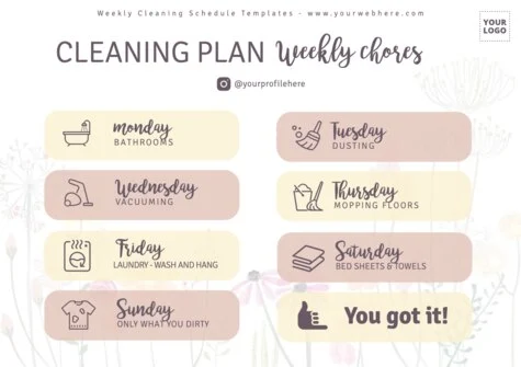 Edit a cleaning calendar