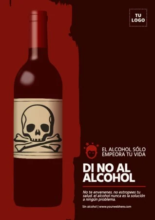 Edita un cartel de alcoholismo