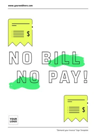 Edit a No Bill No Pay sign