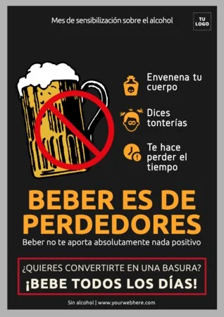 Edita un cartel de alcoholismo