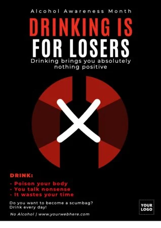 Edit a poster on drinking alcohol