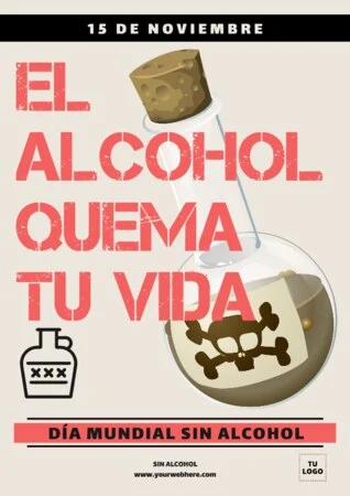 Edita un cartel de alcoholismo