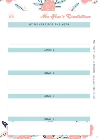 Edit a New Years Resolution template