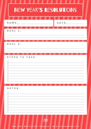 Edit a New Years Resolution template