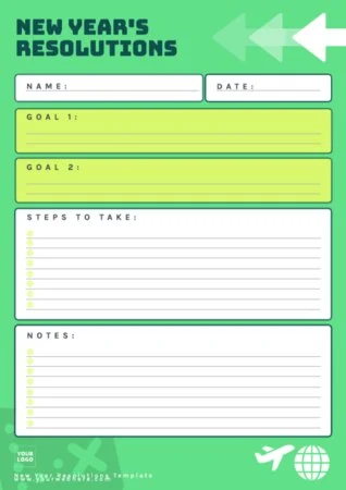 Edit a New Years Resolution template