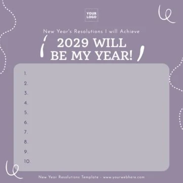 Edit a New Years Resolution template