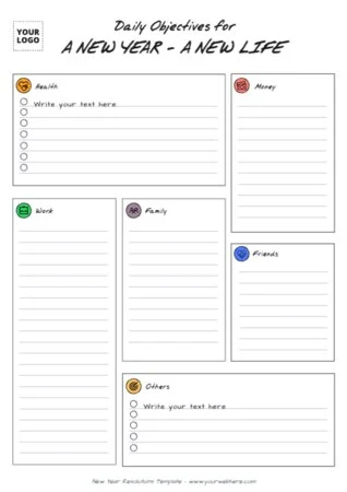 Edit a New Years Resolution template