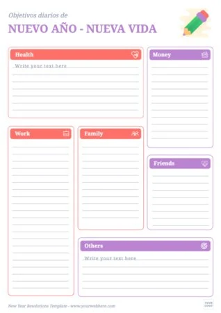 Edit a New Years Resolution template