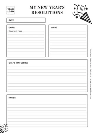 Edit a New Years Resolution template