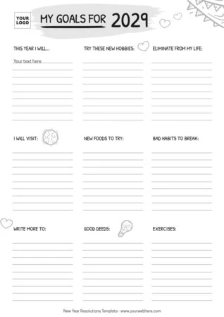 Edit a New Years Resolution template