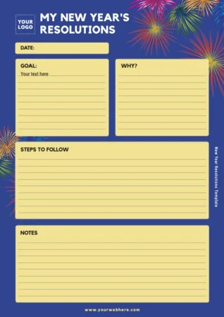 Edit a New Years Resolution template