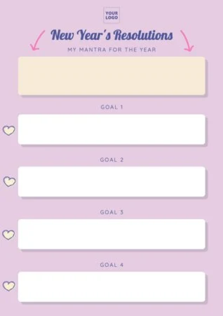 Edit a New Years Resolution template