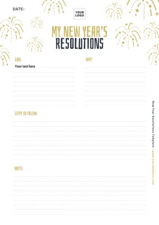 Edit a New Years Resolution template