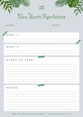 Edit a New Years Resolution template