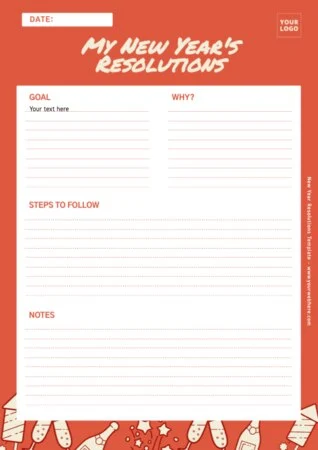 Edit a New Years Resolution template