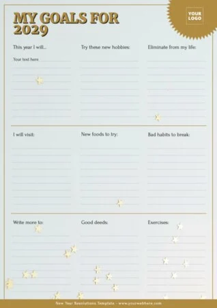 Edit a New Years Resolution template