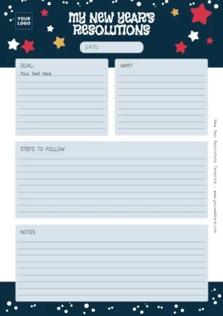 Edit a New Years Resolution template