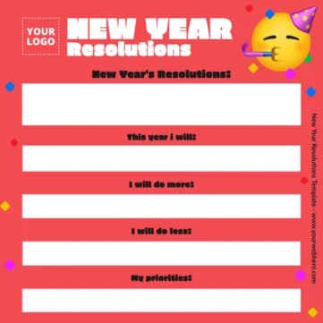 Edit a New Years Resolution template