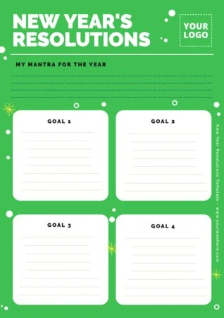 Edit a New Years Resolution template