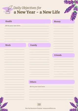 Edit a New Years Resolution template