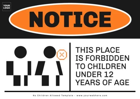 Edit a No Kids Sign