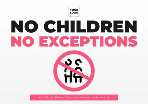 Edit a No Kids Sign