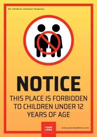 Edit a No Kids Sign