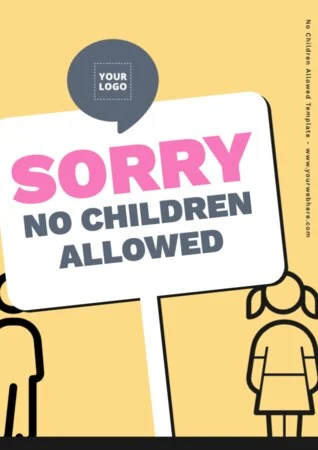 Edit a No Kids Sign