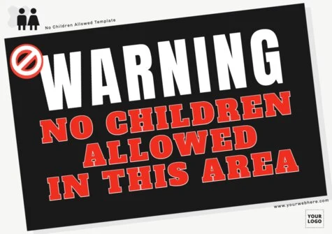 Edit a No Kids Sign