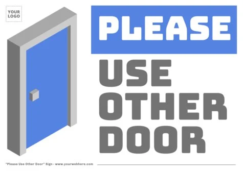 Edit a Please Use Left Door sign