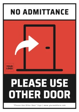 Edit a Please Use Left Door sign