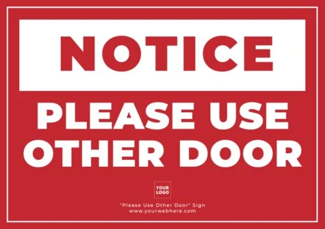Edit a Please Use Left Door sign