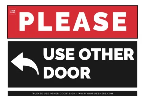 Edit a Please Use Left Door sign