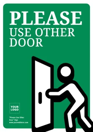 Edit a Please Use Left Door sign