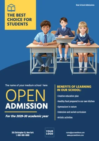 Edit an admission open school banner
